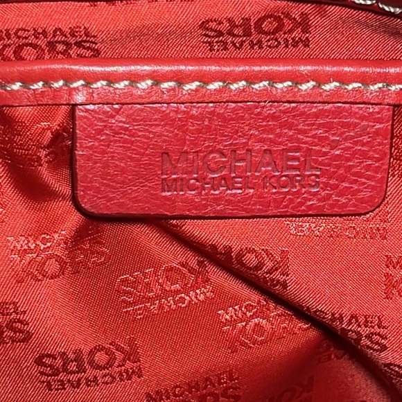 Michael - Michael Kors Red Leather Astor Large EUC - Picture 5 of 5